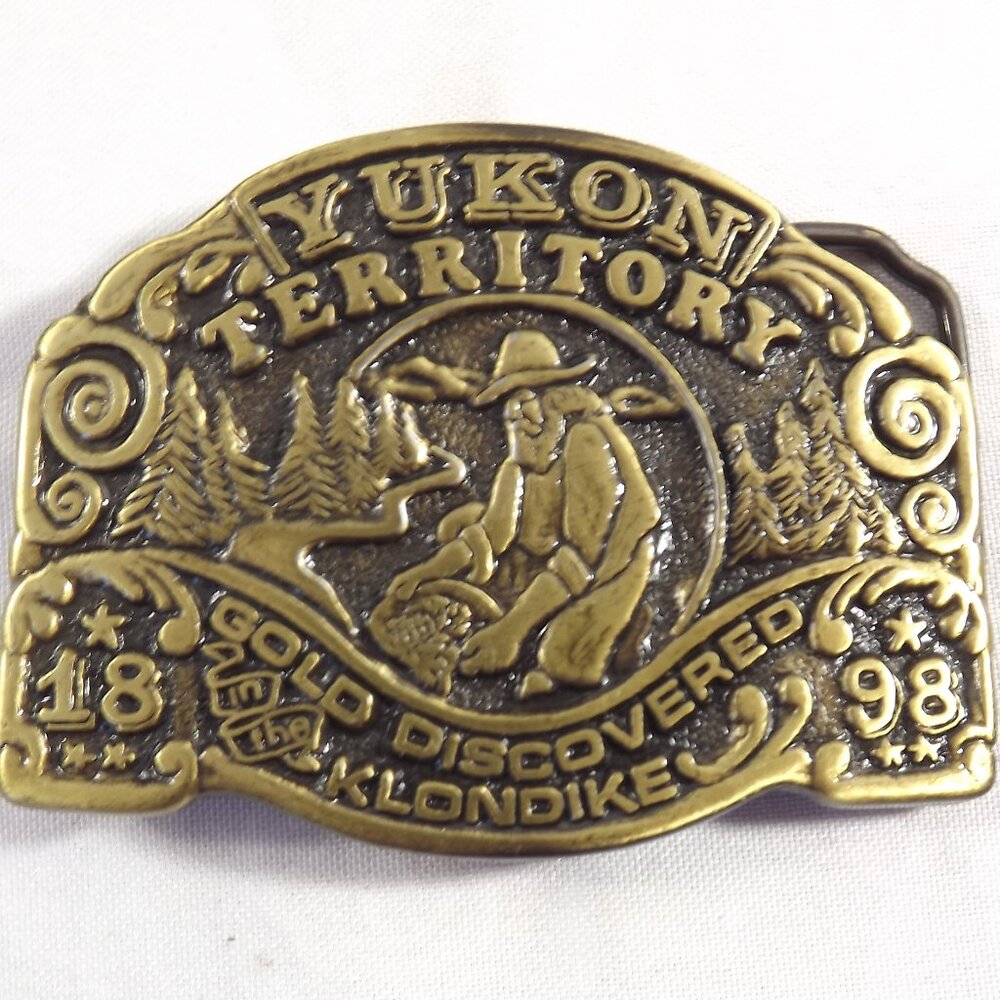Yukon Territory Collectible Belt Buckle, Gold Discovered 1898, Klondike Buckle